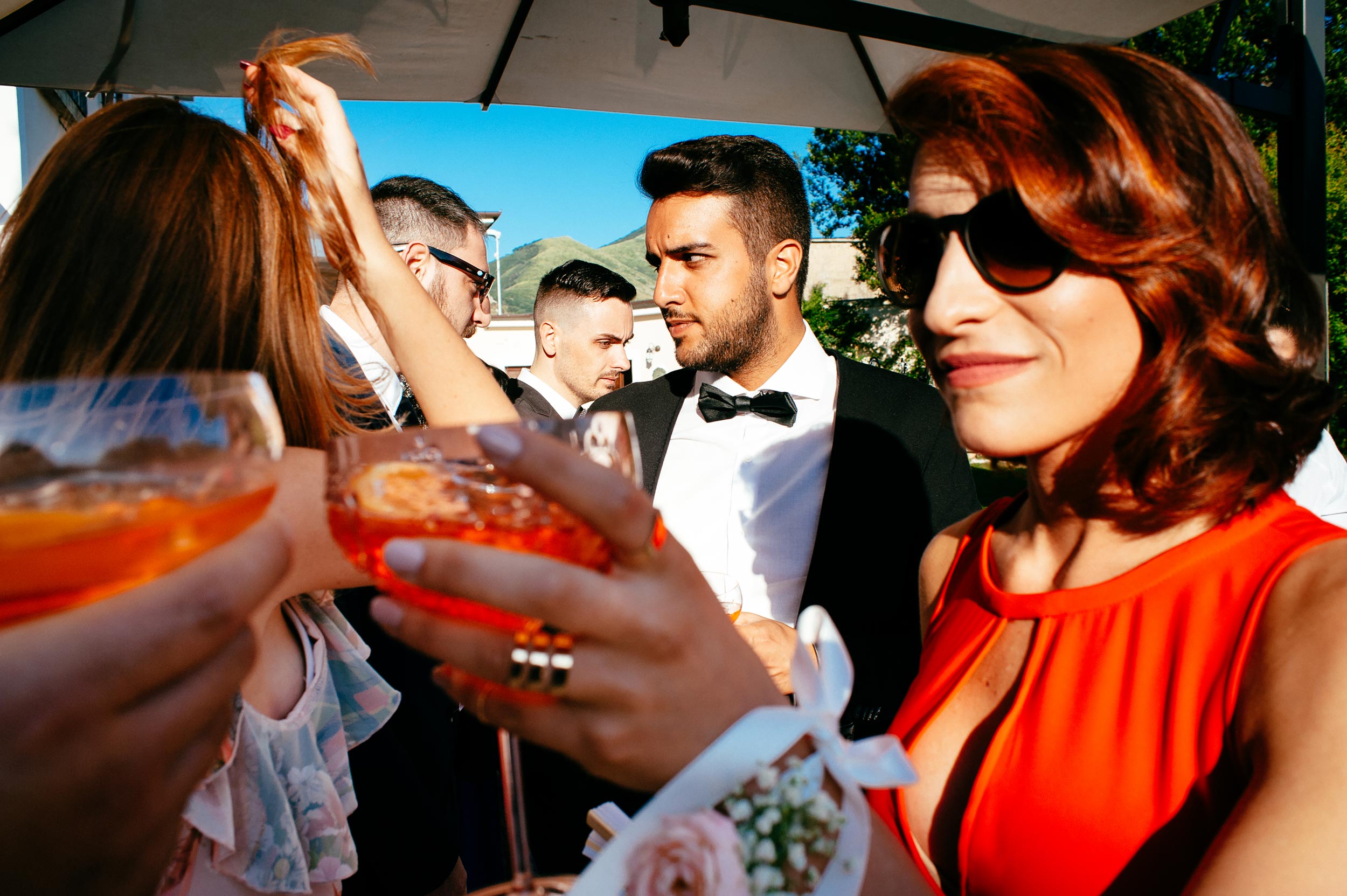 wedding in naples toasting in colors