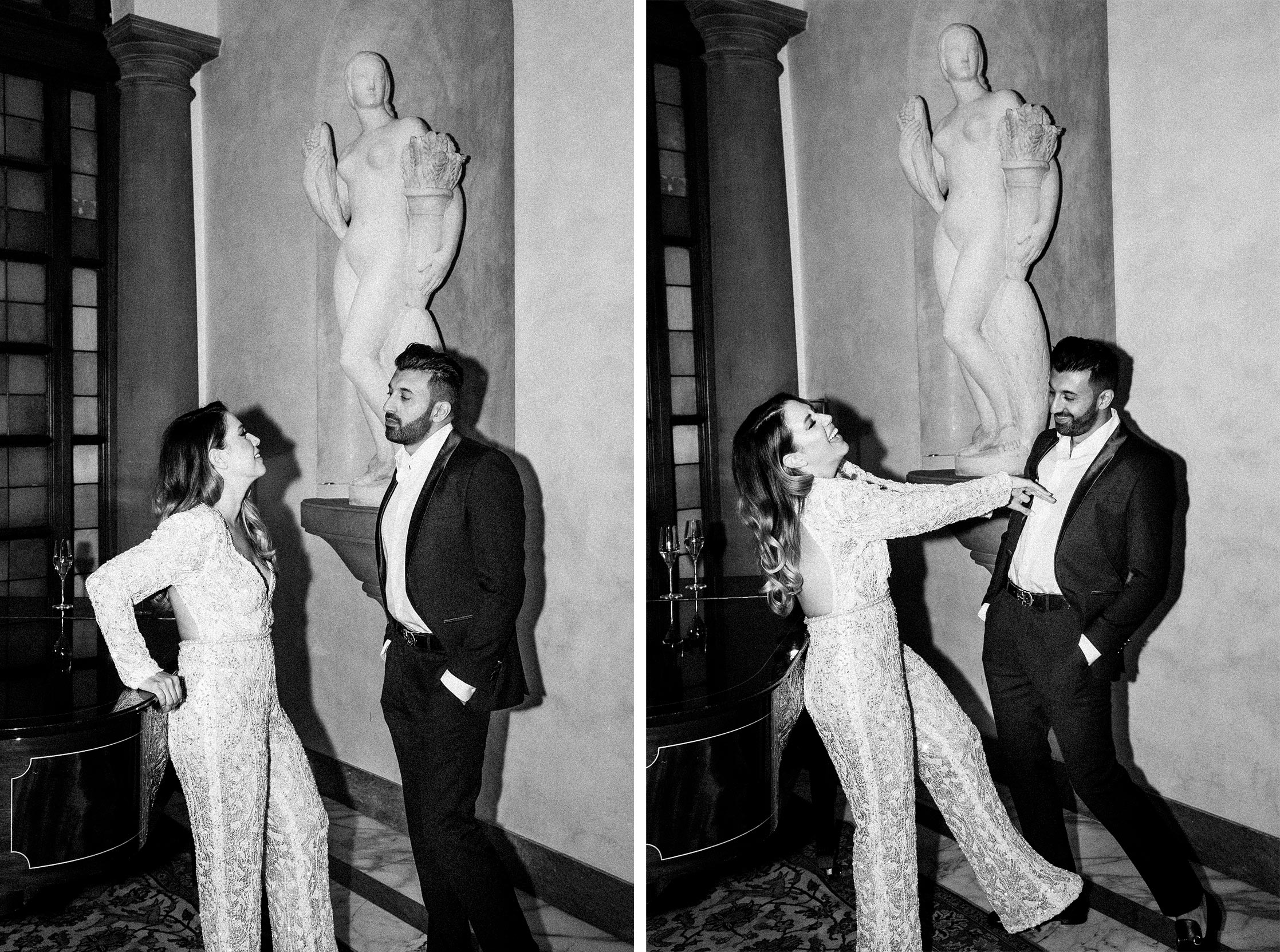 St Regis Florence Fashion American Honeymoon Black And White Tuscany Wedding Photographer Alessandro Avenali